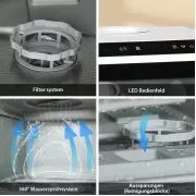 Портативная посудомоечная машина с двойным водоснабжением,горячей сушкой воздуха, УФ-стерилизацией,сенсорным управлением, 3 программы ,5 литров
