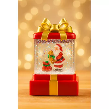 Ночник новорічний музичний Санта з подарунками Ночник новорічний музичний Санта з подарунками