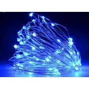 Новорічні гірлянди. Мідна дротяна лампа 100LED 10м, Колір Синій Силіконовий дріт (7107)