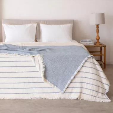 Муслинове покривало Muslin  230х250 см Блакитний