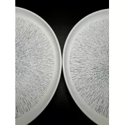 Обеденная керамическая тарелка с фактурным узором и углублением 28,5 см