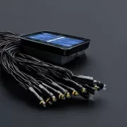 Гирлянда нить на солнечной батарее 1500 LED 150 м черный провод желтый