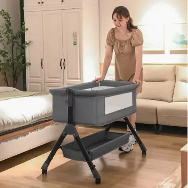 Детская кроватка-люлька с москитной сеткой и пеленальным столиком D929 Детская кроватка-люлька с москитной сеткой и пеленальным столиком D929