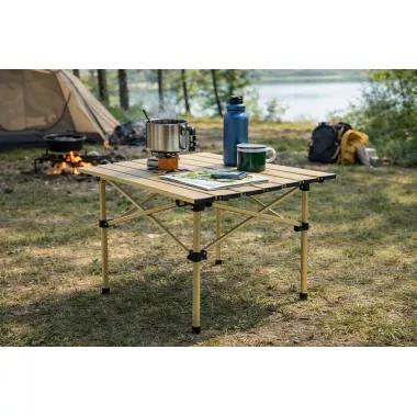 Стол раскладной для рыбалки и пикника 50х50см с чехлом Бежевый