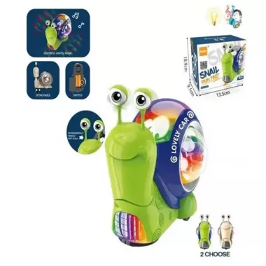 Музыкальная игрушка улитка павлик с 3D проектором, украинский язык, зеленый