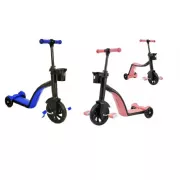 Детский самокат трансформер беговел с корзинкой Best Scooter 3 в 1