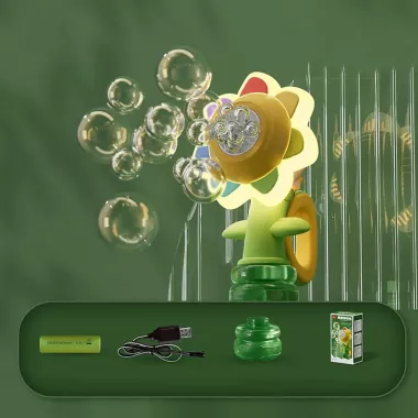 Генератор мыльных пузырей в форме подсолнуха с подсветкой Seven COLOR FLOWER