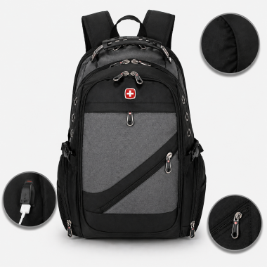 Рюкзак, швейцарский рюкзак, SwissGear 8810, туристический рюкзак, рюкзак для ноутбука Серый Рюкзак, швейцарский рюкзак, SwissGear 8810, туристический рюкзак, рюкзак для ноутбука Серый