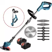 Аккумуляторная газонокосилка-триммер + колеса 48 В, 2 батареи, 2000 мАч