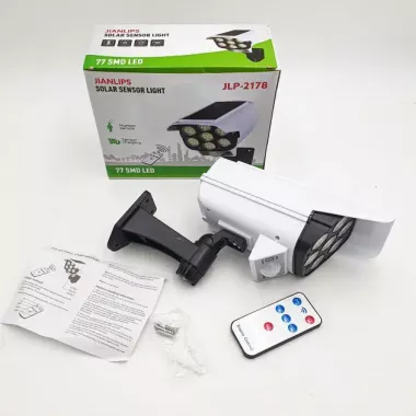 Уличный фонарь на солнечной батарее с датчиком движения и пультом JLP-2178 Фонарь-прожектор в виде камеры