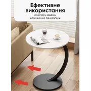 Прикроватный кофейный столик DASH-64224 45х30х60 см Мрамор