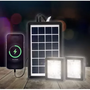 Портативная солнечная система EP-05 3в1 6v3w, Led лампы х2, powerbank