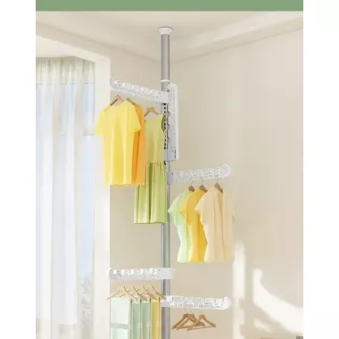 Вертикальна телескопічна вішалка - сушарка для одягу від підлоги до стелі 4 вішалки