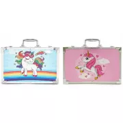 розовый Набор для рисования 145 предметов в алюминиевом чемоданчике