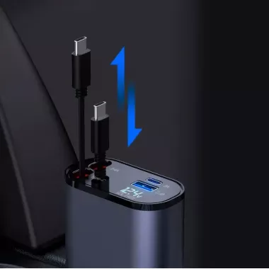 Автомобильное зарядное устройство с быстрой зарядкой 4в1 Lightning / Type-C / USB Автомобильное зарядное устройство с быстрой зарядкой 4в1 Lightning / Type-C / USB