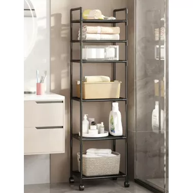 Полка этажерка TVT-02 6 ярусов 170х42х32см Черная Полка этажерка TVT-02 6 ярусов 170х42х32см Черная