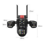 Видеокамера 4G IP66 4G 12mp (JE-190-2) 4 экранные 360-градусные камеры IP-камера четыре объектива