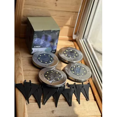 Садовий вуличний світлодіодний ліхтар-підсвічування на сонячній батареї 4шт Solar Pathway Lights