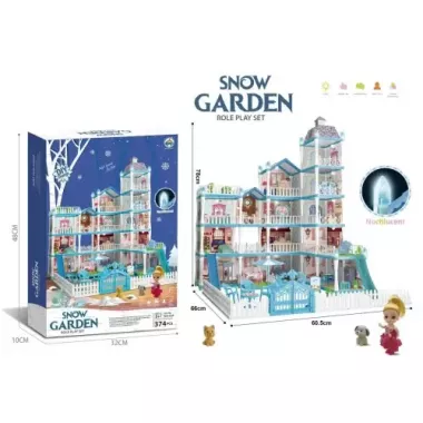 Детская игрушка Кукольный домик Snow Garden 556-66, 2 этажа, 72 детали, в коробке