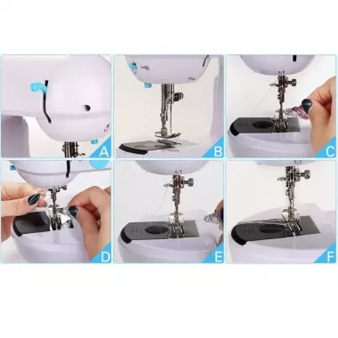 Електрична швейна машинка з 2 швидкісними режимами, Машинка для шиття одягу настільна з подвійною ниткою