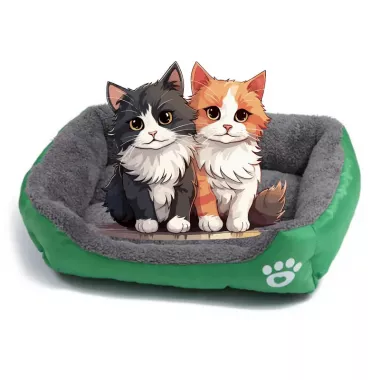 Лежанка - пуфик для кошек и собак Черная M(47*35см)