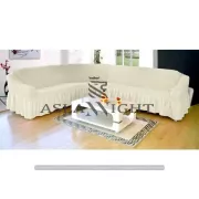 Чехол на угловой диван с оборкой, накидка на диван