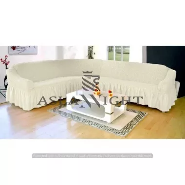 Чехол на угловой диван с оборкой, накидка на диван