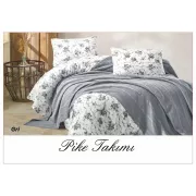 Постільна білизна з вафельним покривалом La Villa Mavi Сірий