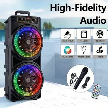 Колонка Bluetooth Wireless Speaker TTD-2807 / Портативная караоке-колонка с RGB-подсветкой