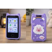 Фиолетовый Телефон Интерактивный Смартфон с сенсорным экраном Детская игрушка с играми камерой приложениями