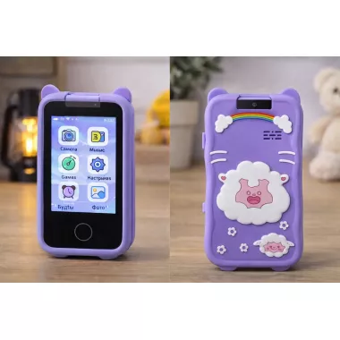 Фіолетовий Телефон Інтерактивний Смартфон із сенсорним екраном Дитяча іграшка з іграми камерою додатками