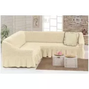 Чехол на угловой диван с оборкой, накидка на диван