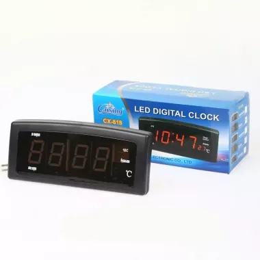 Годинник настільний з будильником Caixing CX-818 із зеленим підсвічуванням