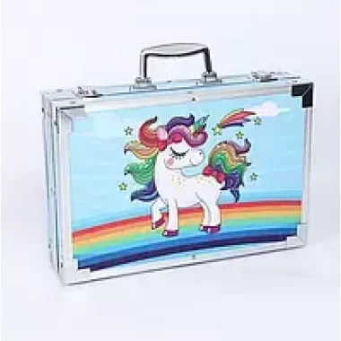 блакитний Набір для малювання 145 предметів в алюмінієвій валізці блакитний Набір для малювання 145 предметів в алюмінієвій валізці