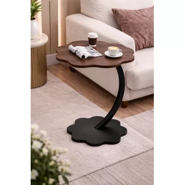 Прикроватный кофейный столик Flower 40х30х60 см Темное-Дерево