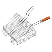 Сітка-гриль для овочів та м'яса UNIQUE / Решітка для грилю / Сітка для барбекю (M) 33x26x6 см