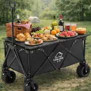 Многофункциональная складная тележка с регулируемой ручкой и столешницей