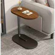 Прикроватный столик Stenson с деревянной столешницей и металлическим основанием 28×45×60 см темно-коричневый