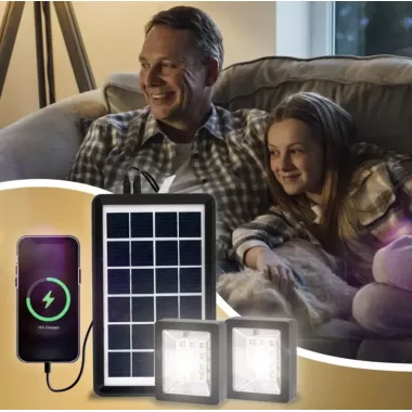 Портативная солнечная система EP-05 3в1 6v3w, Led лампы х2, powerbank