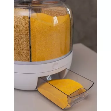 Круглый органайзер для круп с дозатором 6 л