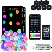 Гірлянда на ялинку матова кулька 10 метрів з пультом Usb Bluetooth управління з телефону модель (SFK-03)