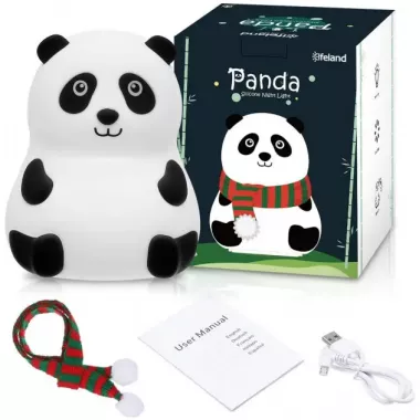 Детский ночник Новогодняя панда силиконовый