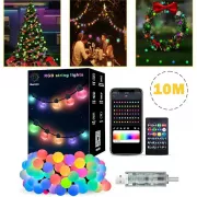 Гірлянда на ялинку матова кулька 10 метрів з пультом Usb Bluetooth управління з телефону модель (SFK-03)