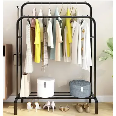 Подвійна стійка для одягу чорного кольору Double floor Hanger