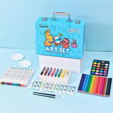 Розовый Набор юного художника для рисования и творчества Art Set на 82 предмета