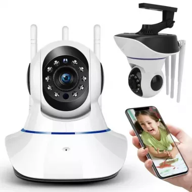 Бездротова поворотна камера WIFI IP360 Elite Lux EL-Q5 на 5 антен з датчиком руху та нічним баченням Бездротова поворотна камера WIFI IP360 Elite Lux EL-Q5 на 5 антен з датчиком руху та нічним баченням