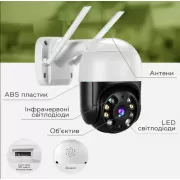 Уличная поворотная IP камера видеонаблюдения WiFi 2mp ICSee / камера наружного наблюдения для дома Black