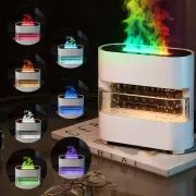 Зволожувач повітря з імітацією крапель дощу та ефектом полум'я з LED підсвічуванням (20см)