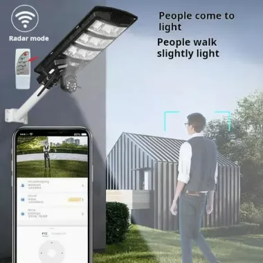 Камера-фонарь 4G уличный на солнечной батарее 300W с датчиком движения