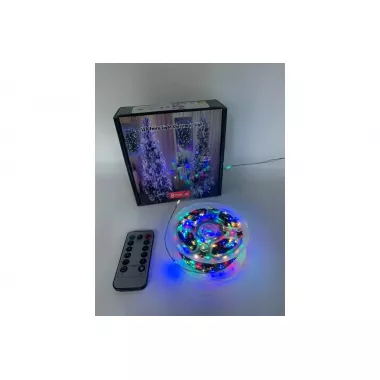 Гирлянда Роса 200 м МУЛЬТИК – зеленая нить, пульт, 8 режимов